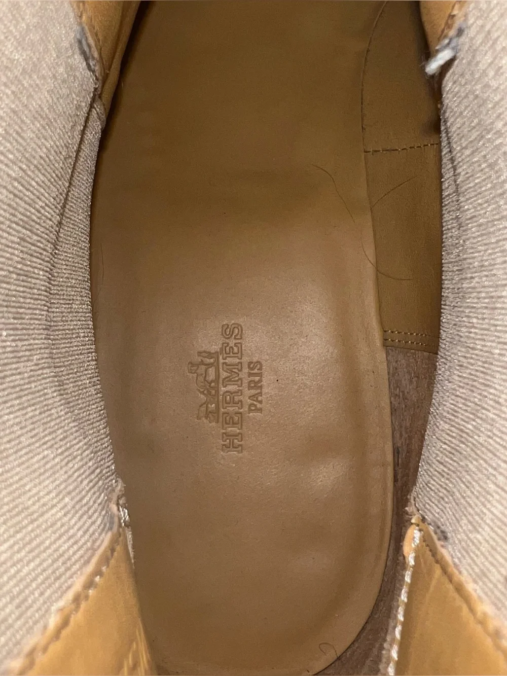 Hermes 2020 Berny Suede Boots Mens Size EU 44 Beige Made In Italy Chelsea